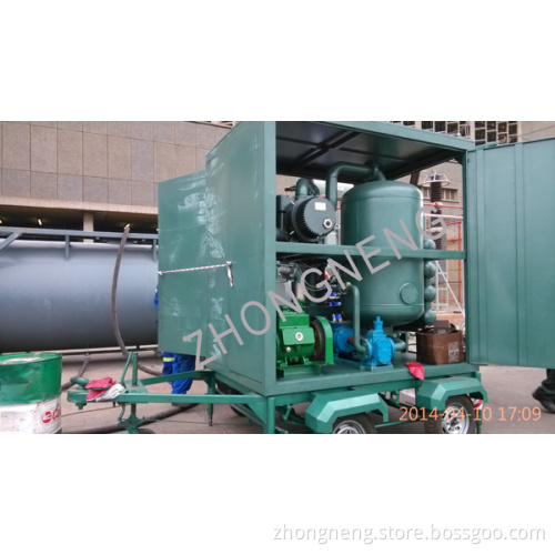 Mobile Transformer oil purification Plant enclosed in canopy and mounted on trailer for outside use